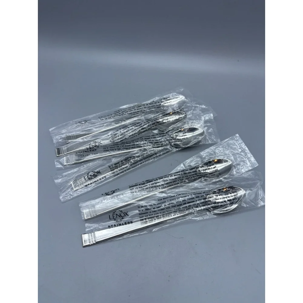 Lenox TIN CAN ALLEY 6 Iced Tea Spoons Glossy 18/8  Stainless Steel Flatware